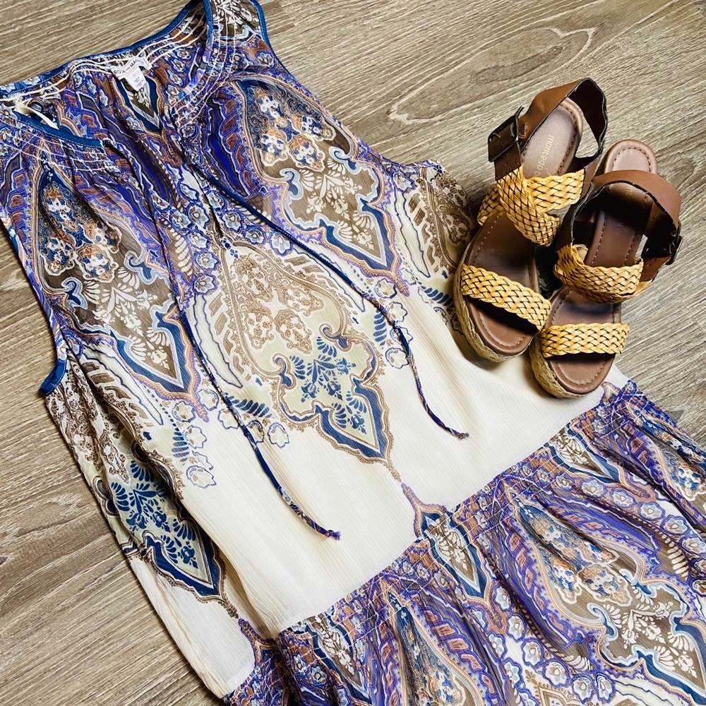 Melrose and Market drop waist paisley tunic dress